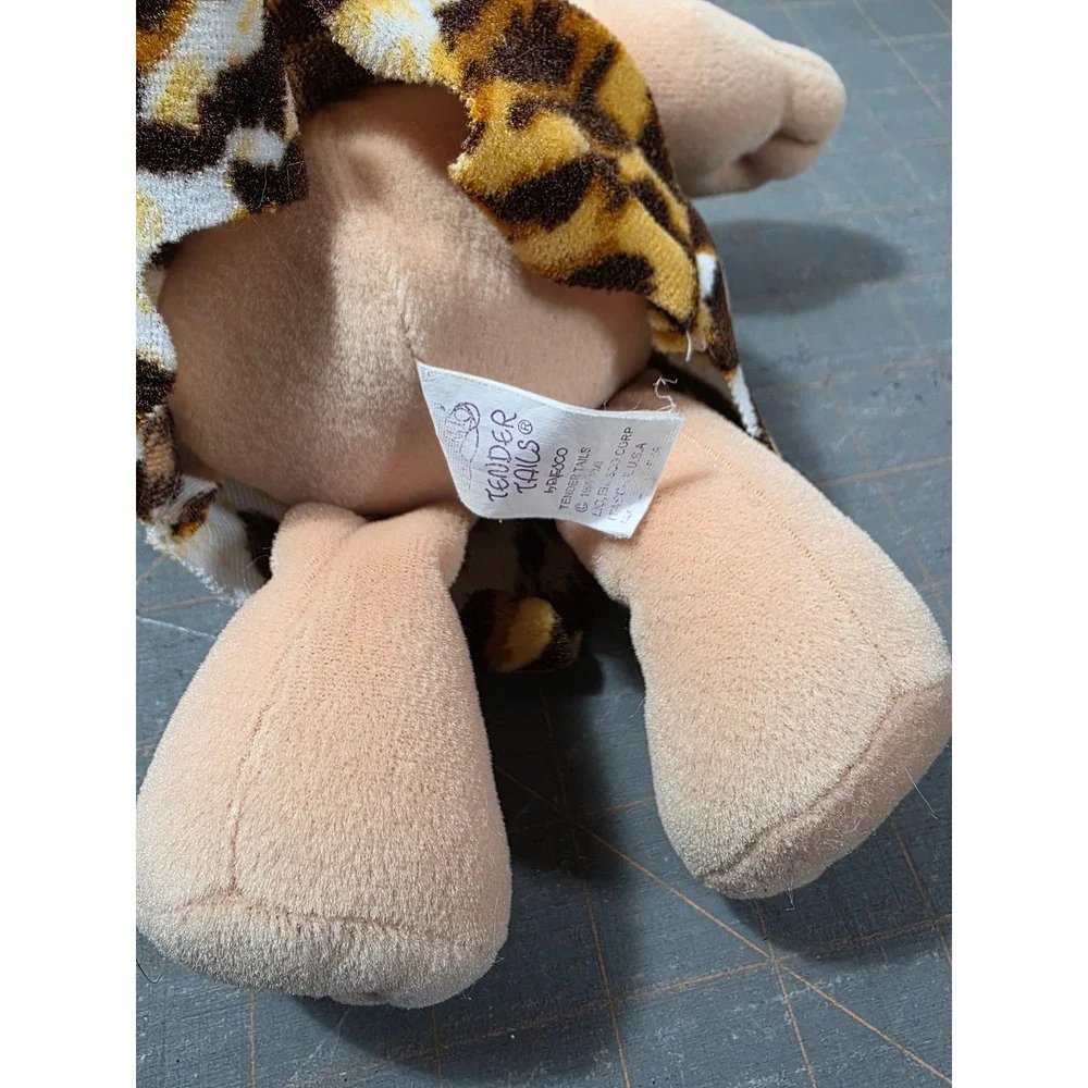 Enesco Tender Tails Caveman Plush Leopard Print Brown 9in